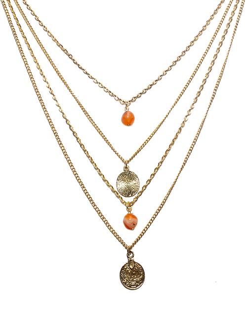 orange metal chain necklace - 14751124 - Very Small Image - 1