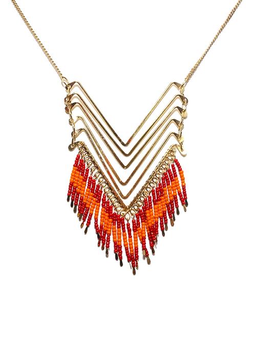red metal short necklace - 14751138 - Very Small Image - 1