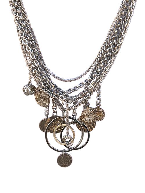 silver metal short necklace - 14751141 - Very Small Image - 1