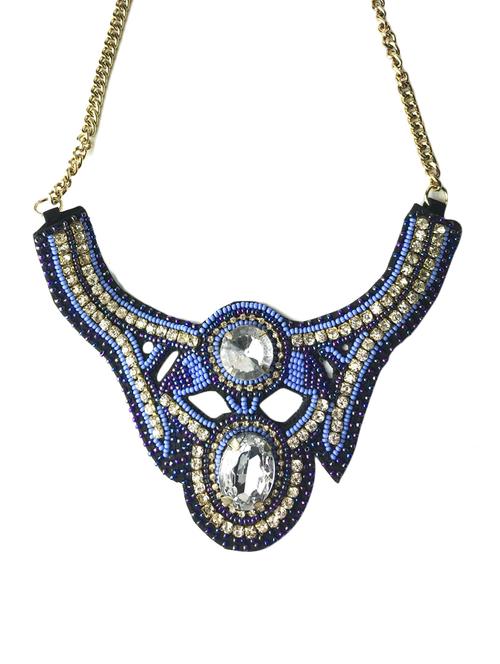 blue glass statement necklace - 14751149 - Very Small Image - 1