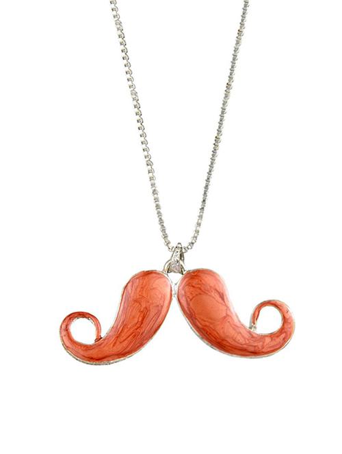 orange metal long necklace - 14752189 - Very Small Image - 1