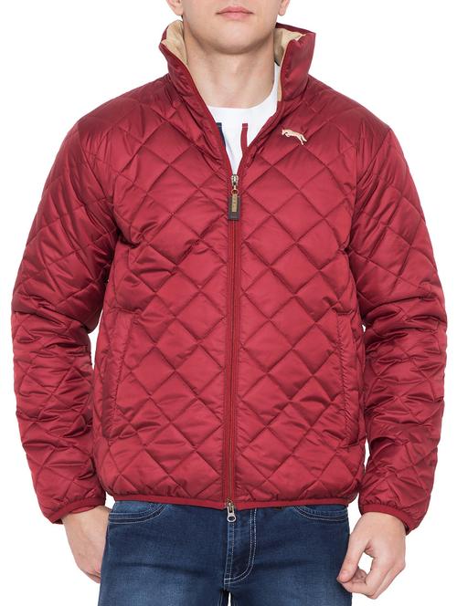 red polyester casual jacket - 14754676 - Very Small Image - 1