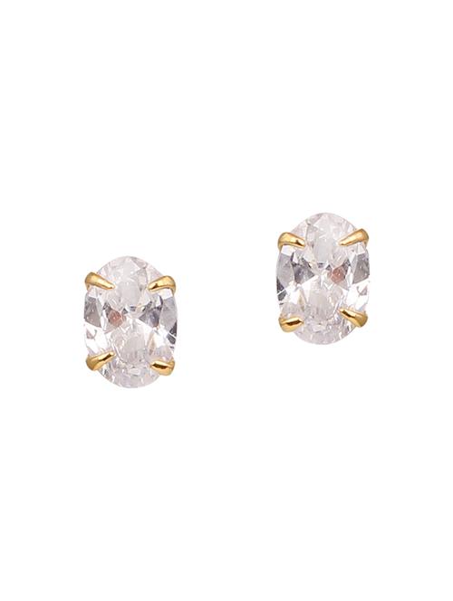 white metal studs earrings - 14755175 - Very Small Image - 1