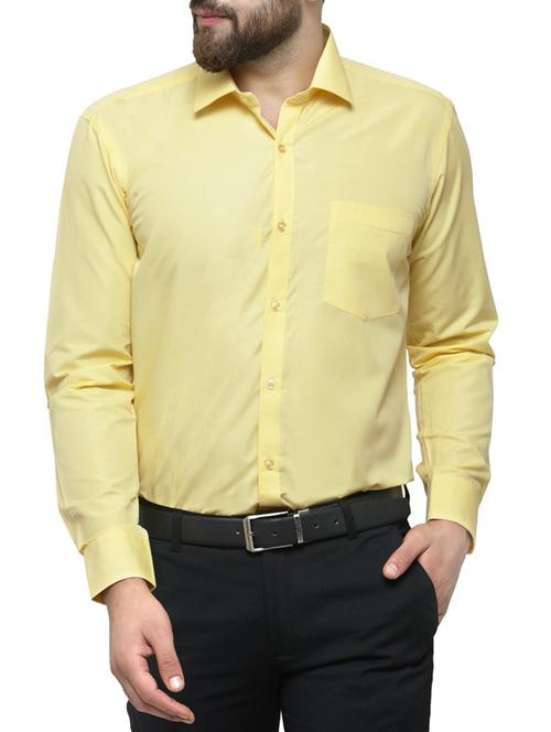 yellow cotton formal shirt - 14755443 - Very Small Image - 1