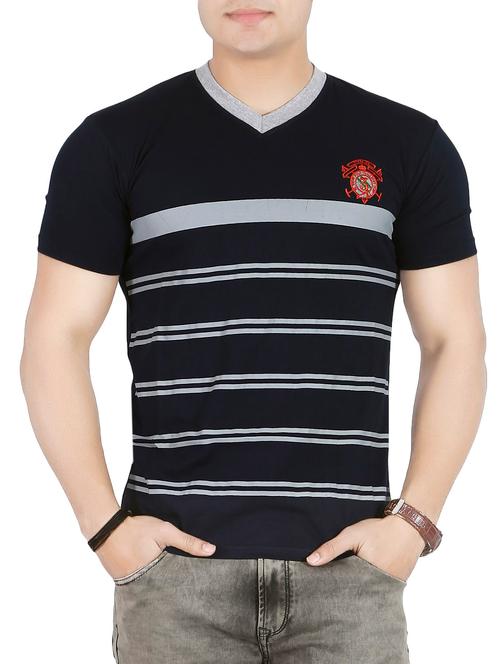 navy blue striped t-shirt - 14755965 - Very Small Image - 1