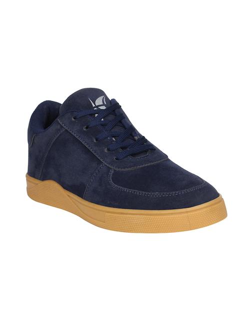 navy leatherette lace up sneaker - 14756175 - Very Small Image - 1