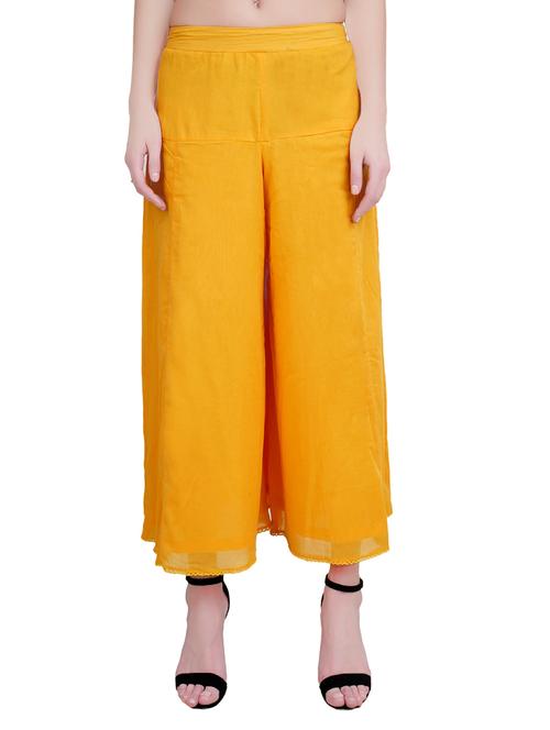 yellow cotton palazzos - 14756327 - Very Small Image - 1