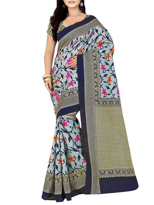 grey colored bhagalpuri saree with blouse - 14756436 - Very Small Image - 1