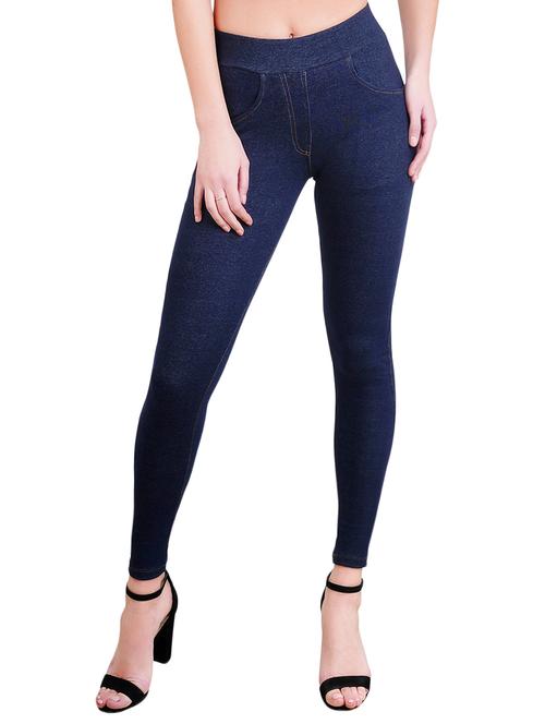 dark blue viscose jeggings - 14756669 - Very Small Image - 1