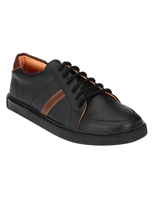 black leatherette lace up sneaker - 14756864 - Very Small Image - 1