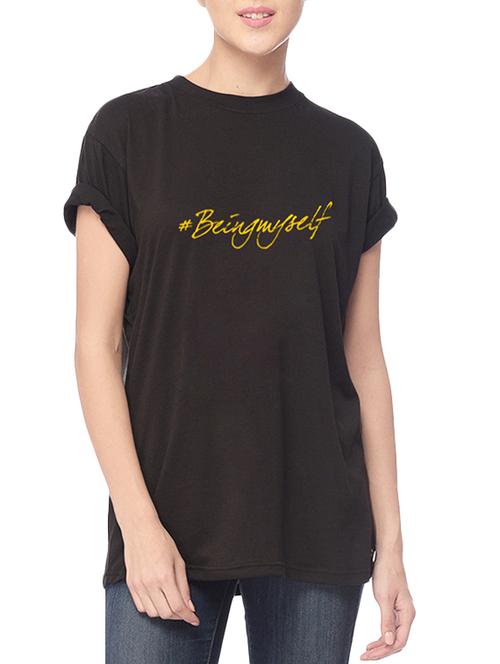 black cotton regular tshirt - 14759277 - Very Small Image - 1