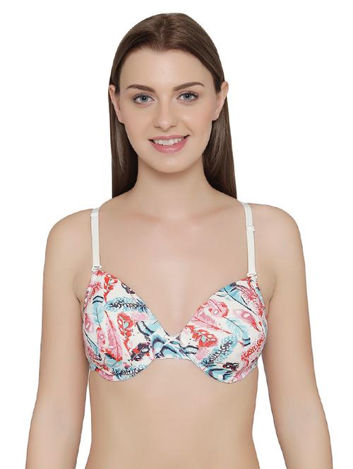 multi colored cotton plunge bra - 14760109 - Very Small Image - 1