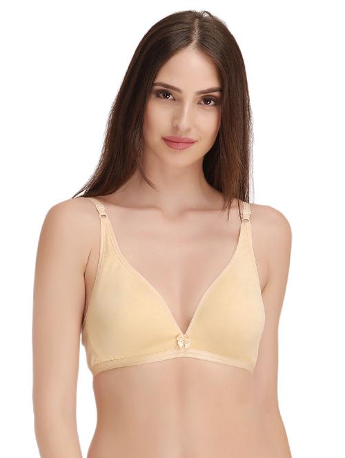 yellow cotton blend plunge bra - 14760114 - Very Small Image - 1