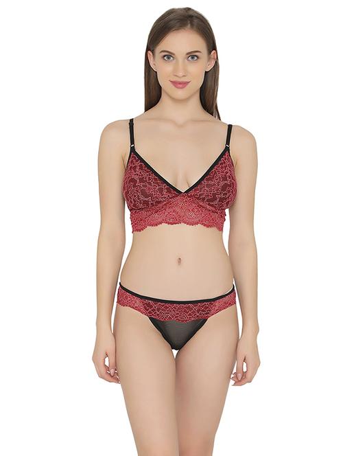 red net bra and panty set - 14760187 - Very Small Image - 1
