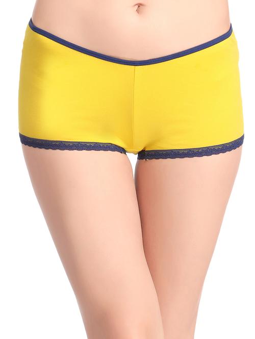 yellow cotton blend boy shorts panty - 14760233 - Very Small Image - 1
