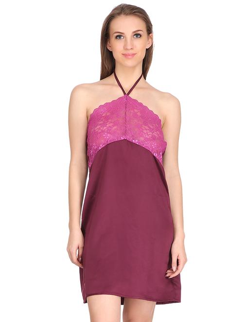 purple polyester babydoll - 14760325 - Very Small Image - 1