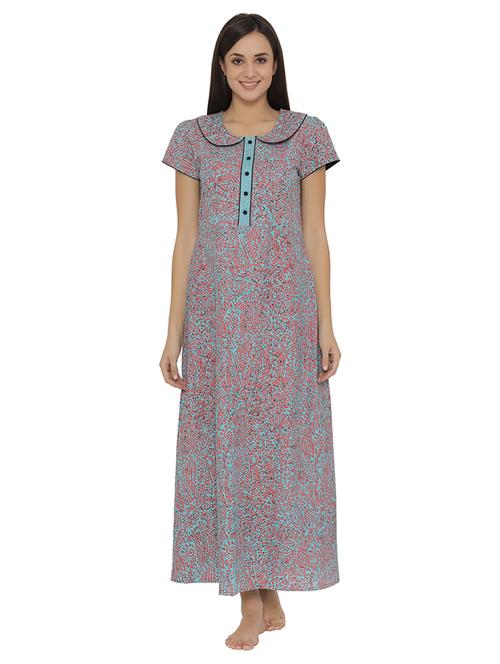 multi colored cotton blend gown - 14760404 - Very Small Image - 1