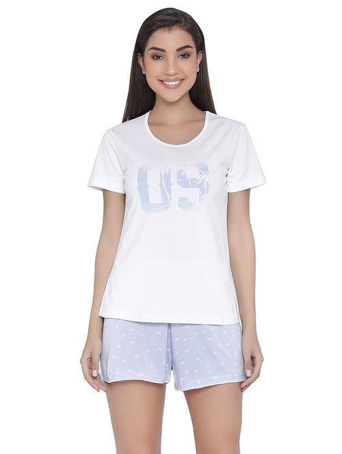 white nightwear shorts set - 14760447 - Very Small Image - 1