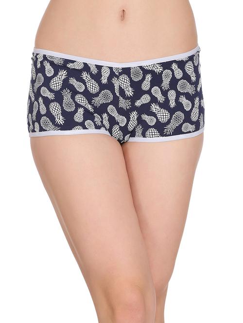 blue cotton blend boy shorts panty - 14760538 - Very Small Image - 1