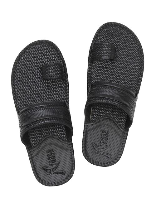 black leatherette slip on slipper - 14760706 - Very Small Image - 1