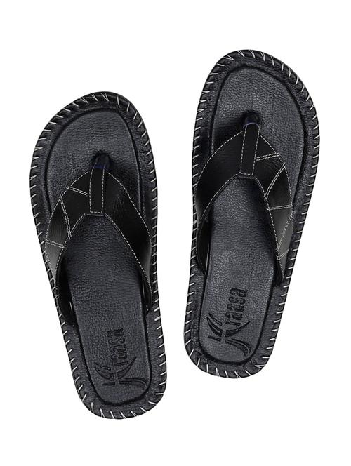 black leatherette toe separator slipper - 14760736 - Very Small Image - 1