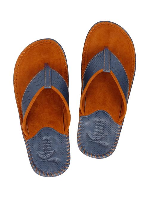 tan leatherette toe separator slipper - 14760746 - Very Small Image - 1