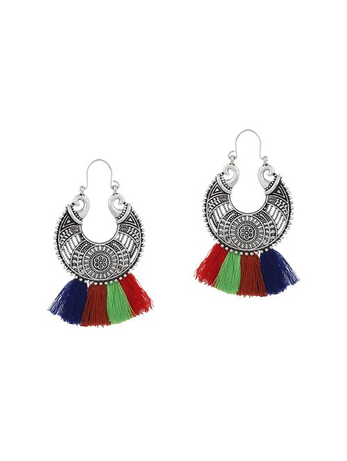 multi colored metal chandballi earrings - 14760879 - Very Small Image - 1