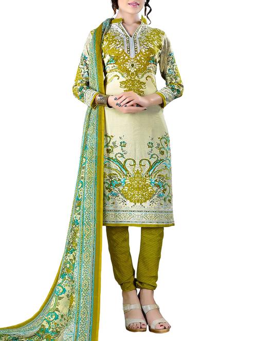 multicolored printed unstitched churidaar suit - 14761808 - Very Small Image - 1