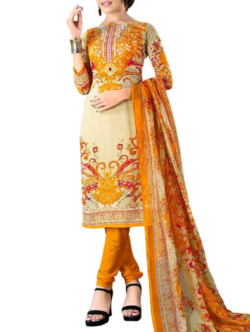multicolored churidaar suit unstitched suit - 14761829 - Very Small Image - 1