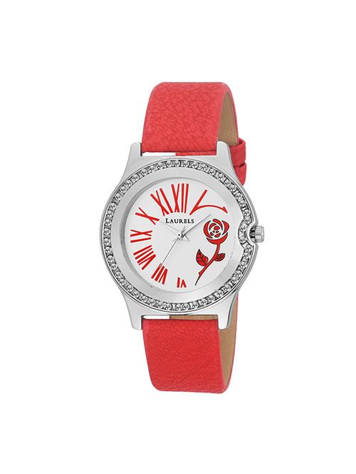 laurels chloe ii red dial analog wrist watch - for women - 14761869 - Very Small Image - 1