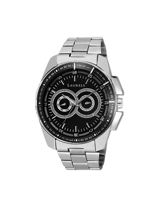 laurels august ii black dial analog wrist watch with artificial chronograph - for men - 14761884 - Very Small Image - 1