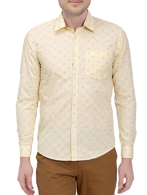 yellow cotton casual shirt - 14762043 - Very Small Image - 1