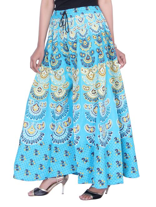 sky blue cotton flared palazzo - 14762153 - Very Small Image - 1