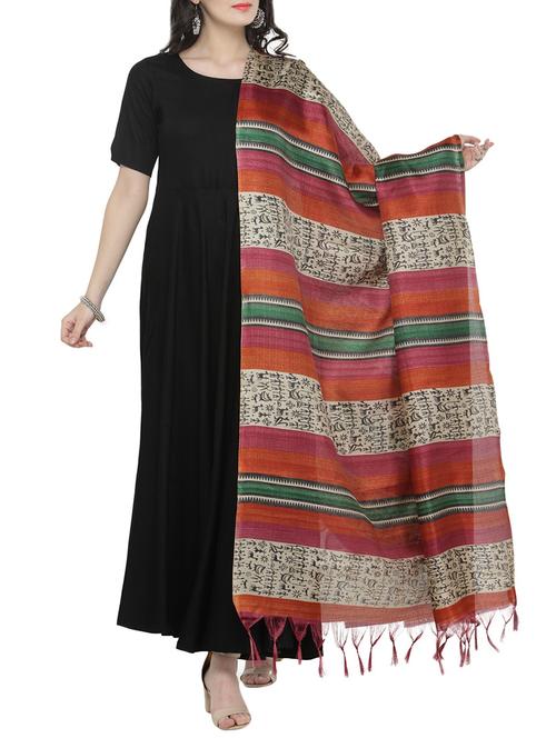 multi colored art silk dupatta - 14762398 - Very Small Image - 1