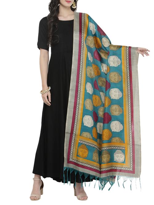 multi colored art silk dupatta - 14762412 - Very Small Image - 1