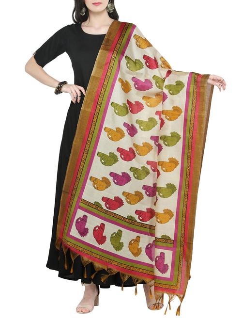 multi colored art silk dupatta - 14762419 - Very Small Image - 1