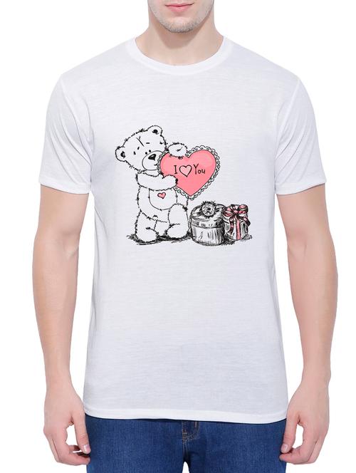 white cotton chest print tshirt - 14762591 - Very Small Image - 1