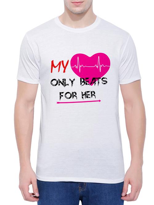 white cotton chest print tshirt - 14762619 - Very Small Image - 1