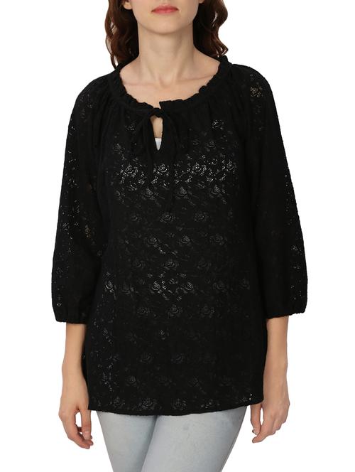 black cotton casual top - 14762730 - Very Small Image - 1