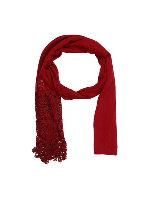 red cotton stole - 14763133 - Very Small Image - 1