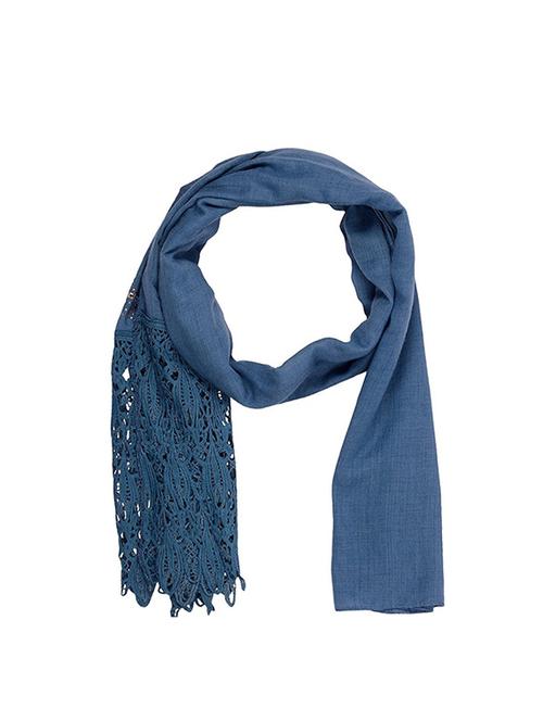blue cotton stole - 14763147 - Very Small Image - 1