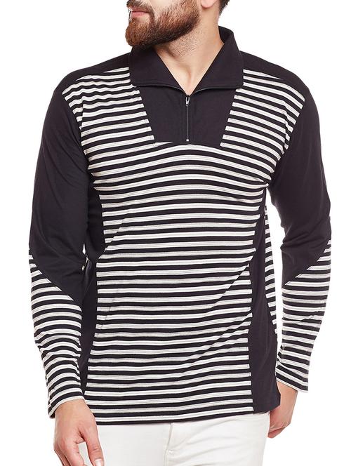black cotton collared t-shirt - 14763357 - Very Small Image - 1