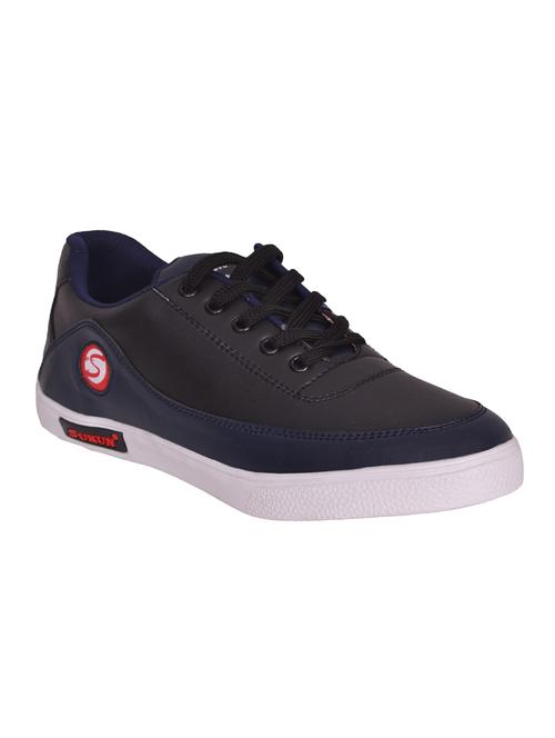 black leatherette lace up sneaker - 14763894 - Very Small Image - 1