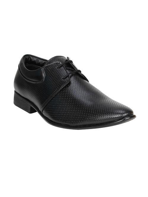 black leatherette formal derby - 14764643 - Very Small Image - 1