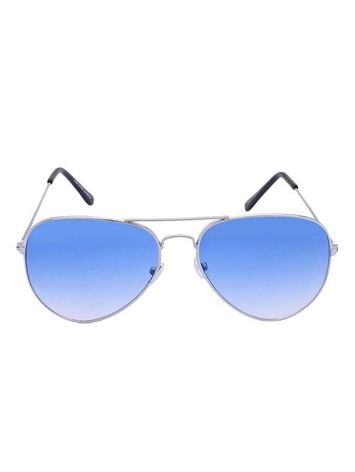 blue and white lens silver frame aviator sunglasses for women - 14765448 - Very Small Image - 1