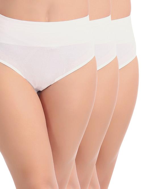 set of 3 white solid hipster panties - 14765956 - Very Small Image - 1