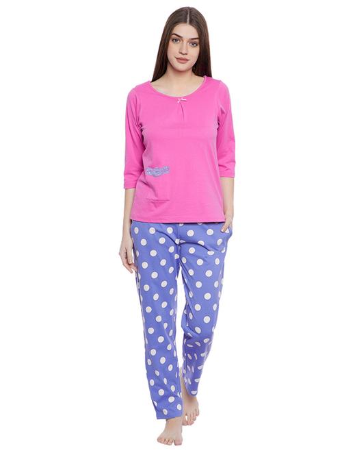 purple printed pyjama nightwear set - 14765974 - Very Small Image - 1