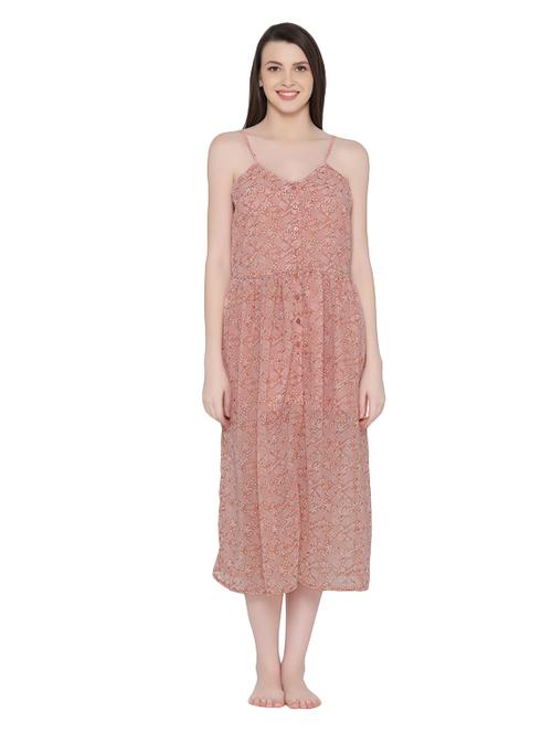 pink georgette nighty - 14766012 - Very Small Image - 1