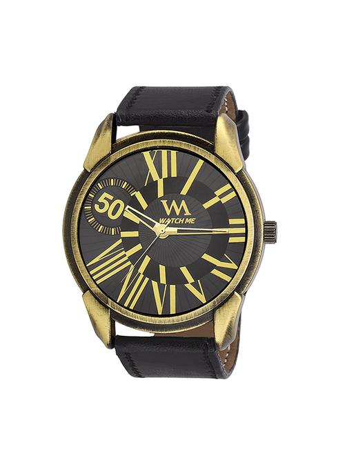 watch me black dial black leather watch for men wmal-208 - 14766813 - Very Small Image - 1