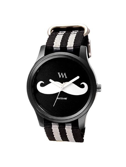 watch me black dial black leather silicone watch for men wmal-233 - 14766816 - Very Small Image - 1